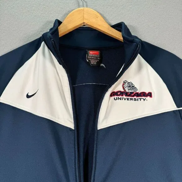 Vintage Gonzaga Bulldogs Track Jacket Womens Large 12-14 Blue Nike Team NCAA - Picture 5 of 13